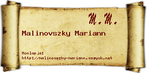 Malinovszky Mariann névjegykártya
